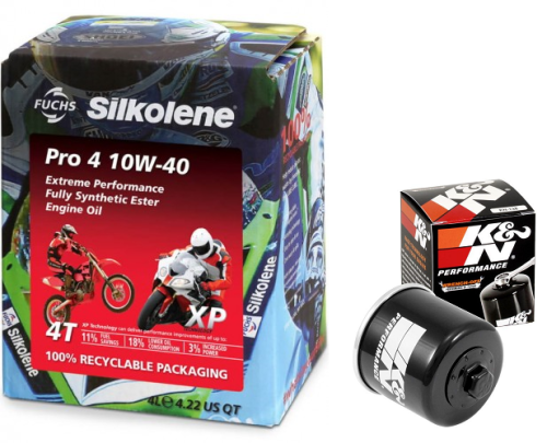 FUCHS Silkolene PRO 4 10W40 XP  4T 4L + filtr oleju KN